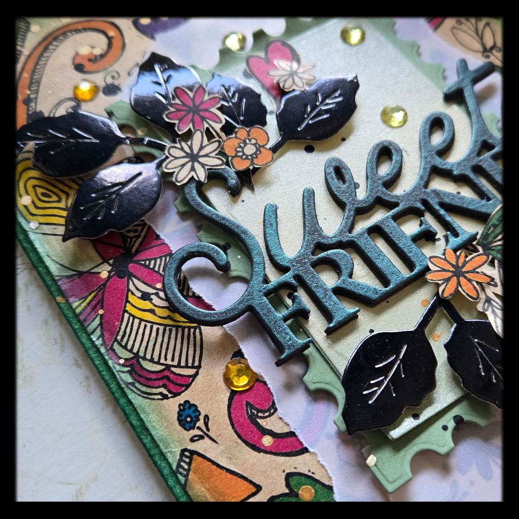 Hippie-Style Sweet Friend Greeting Card, Mixed Media