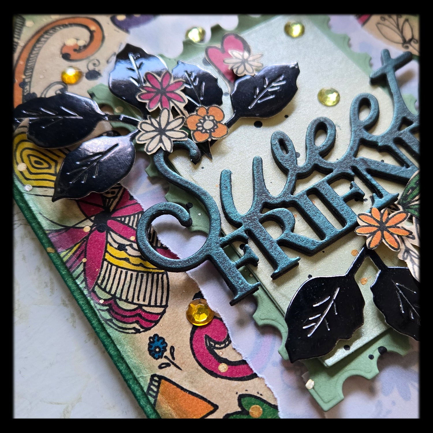 Hippie-Style Sweet Friend Greeting Card, Mixed Media