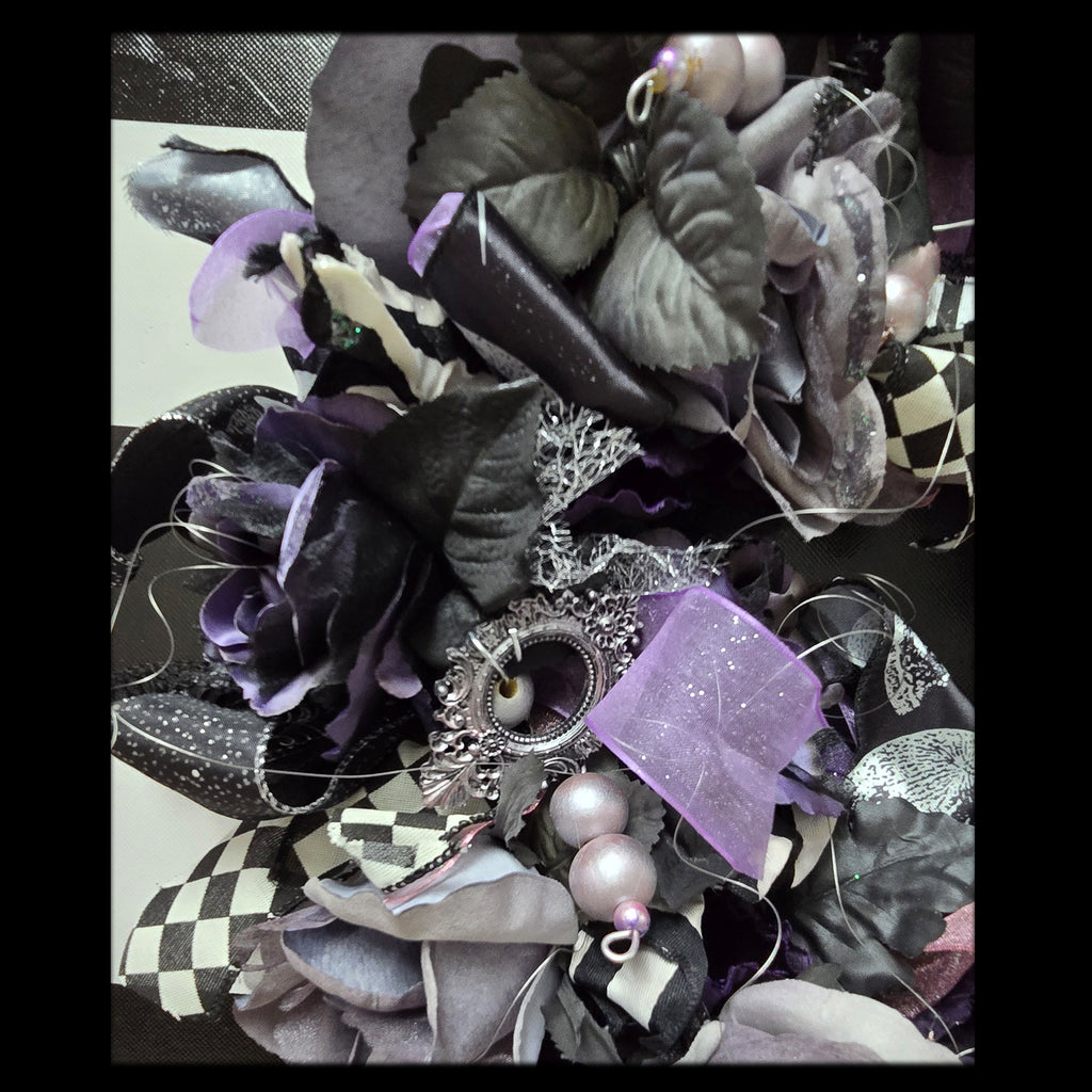 Sweet Gothic Mixed Media Wreath, Fall or Halloween Decor
