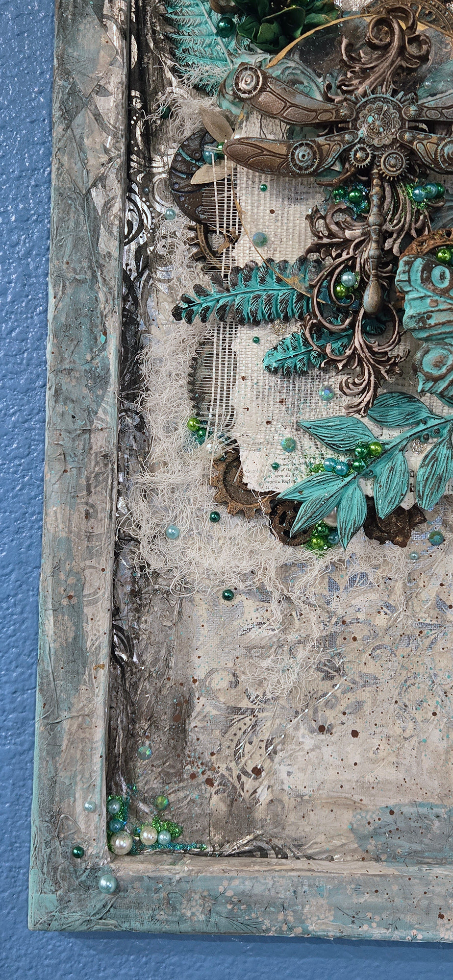 The Patina Paradise 16x24" Canvas Frame Steampunk Wall Art
