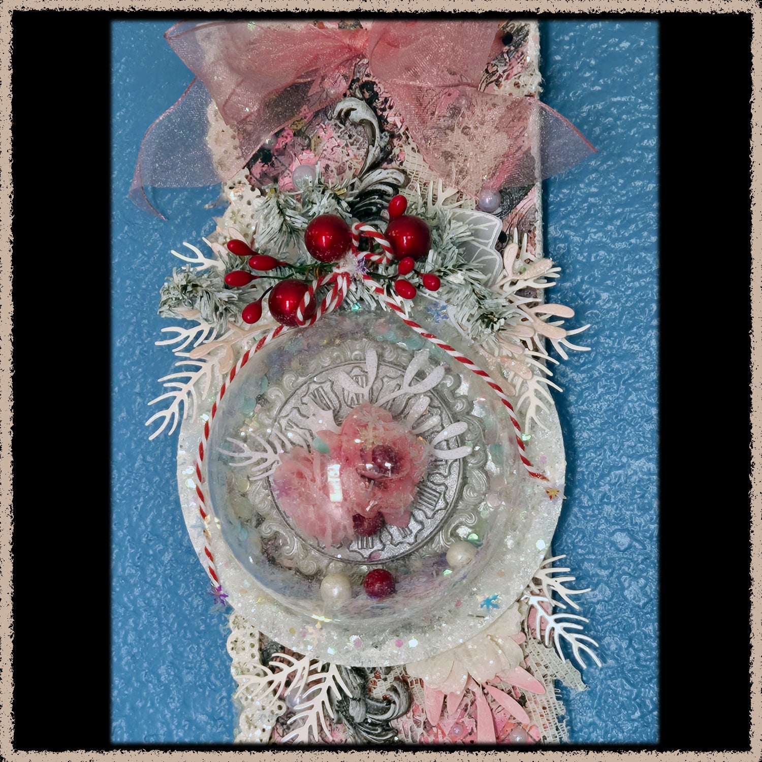 Winter Snow Globe from the Sugar-Coated Holiday Suite Mini Mixed Media Art Piece