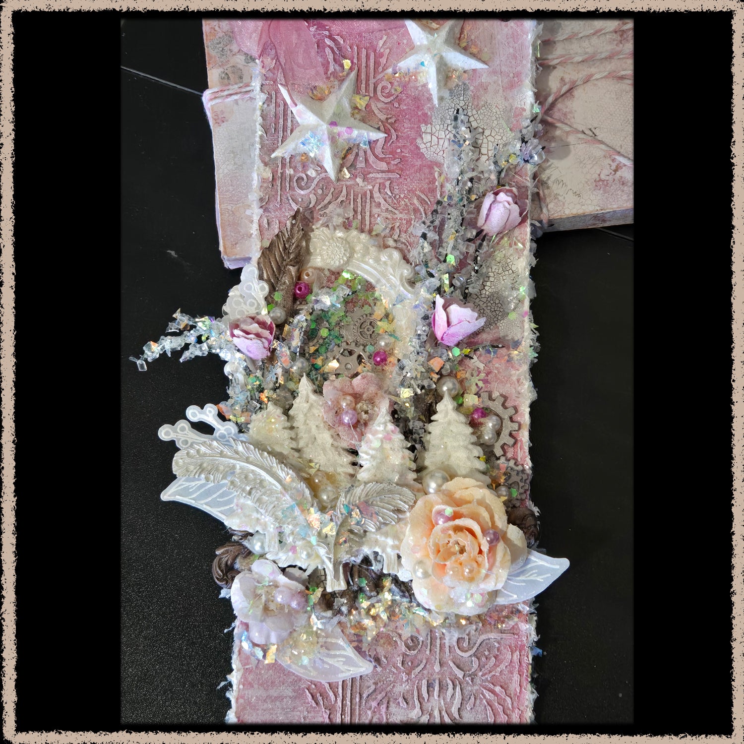 Glistening Snowflakes from the Sugar-Coated Holiday Suite Mini Mixed Media Art Piece (Copy)