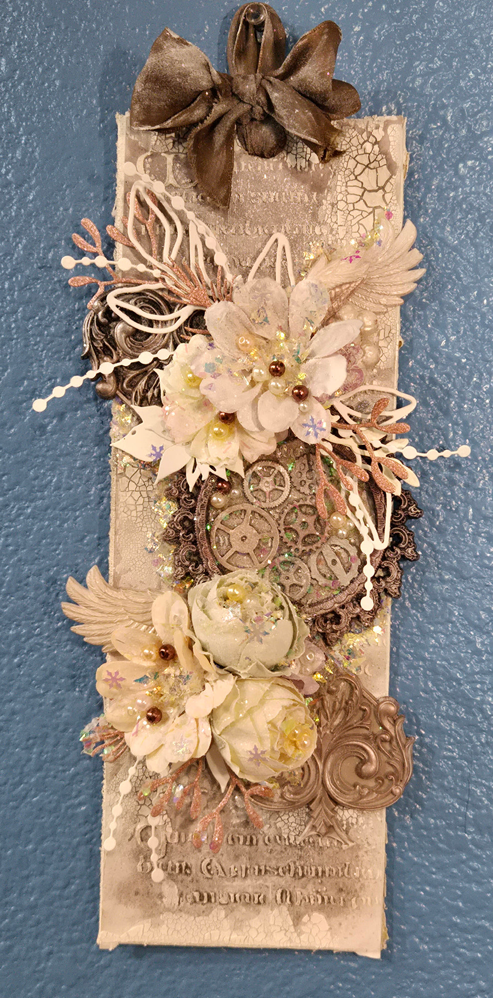 Alabaster Wings from the Sugar-Coated Holiday Suite Mini Mixed Media Art Piece