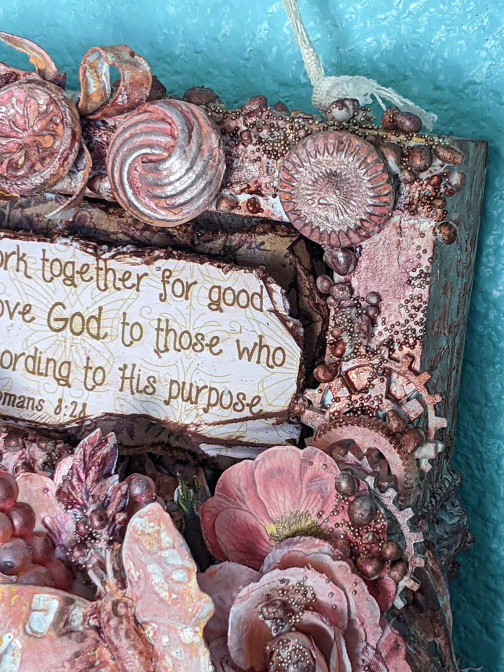 For His Love & Purpose 6x6" Wooden Frame Mixed Media Art