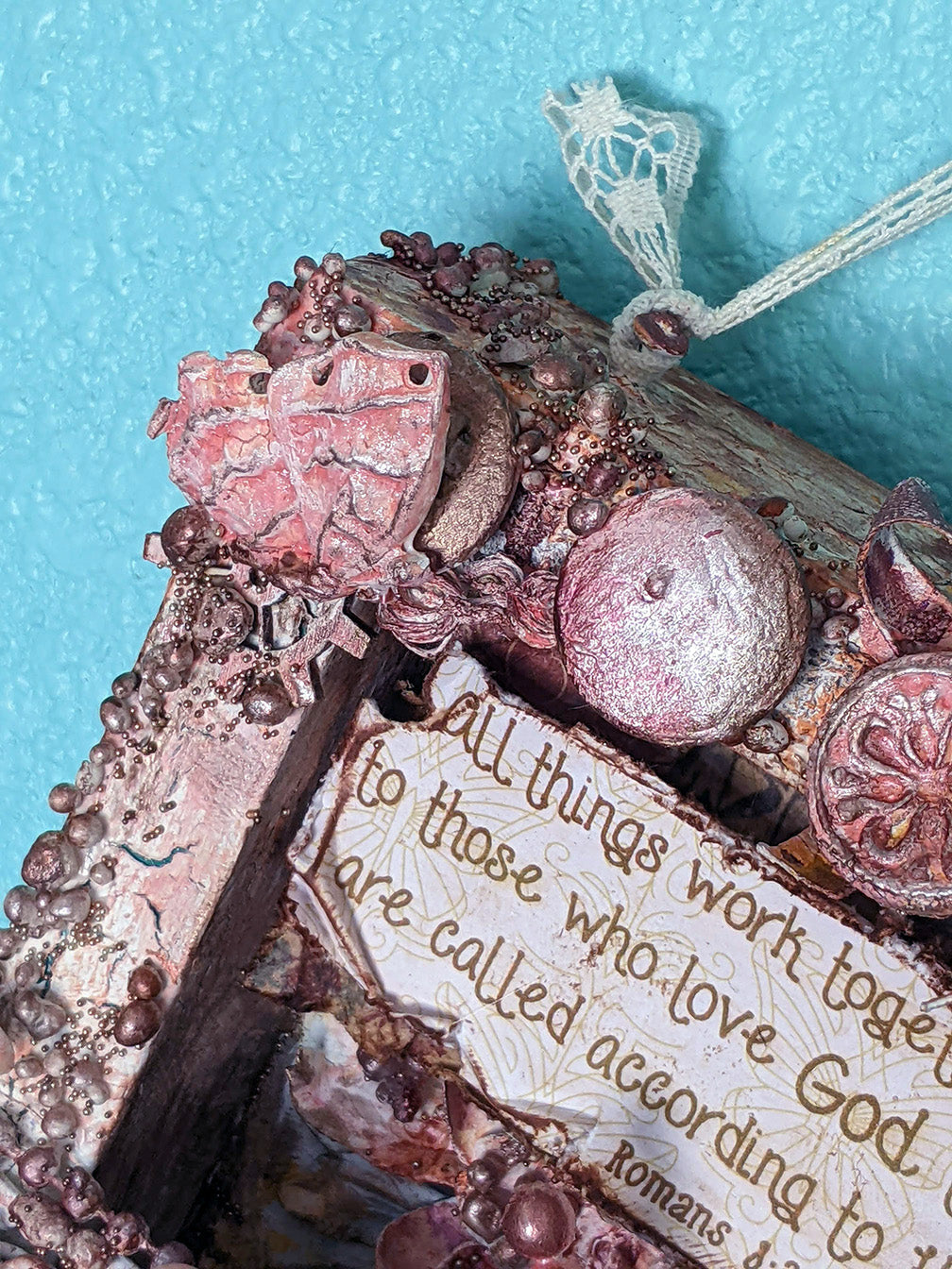 For His Love & Purpose 6x6" Wooden Frame Mixed Media Art