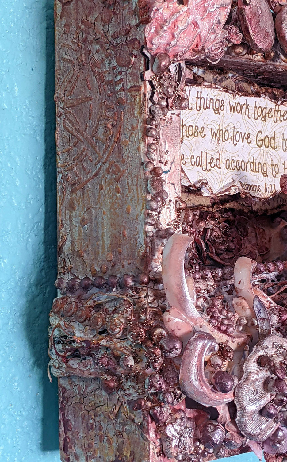 For His Love & Purpose 6x6" Wooden Frame Mixed Media Art