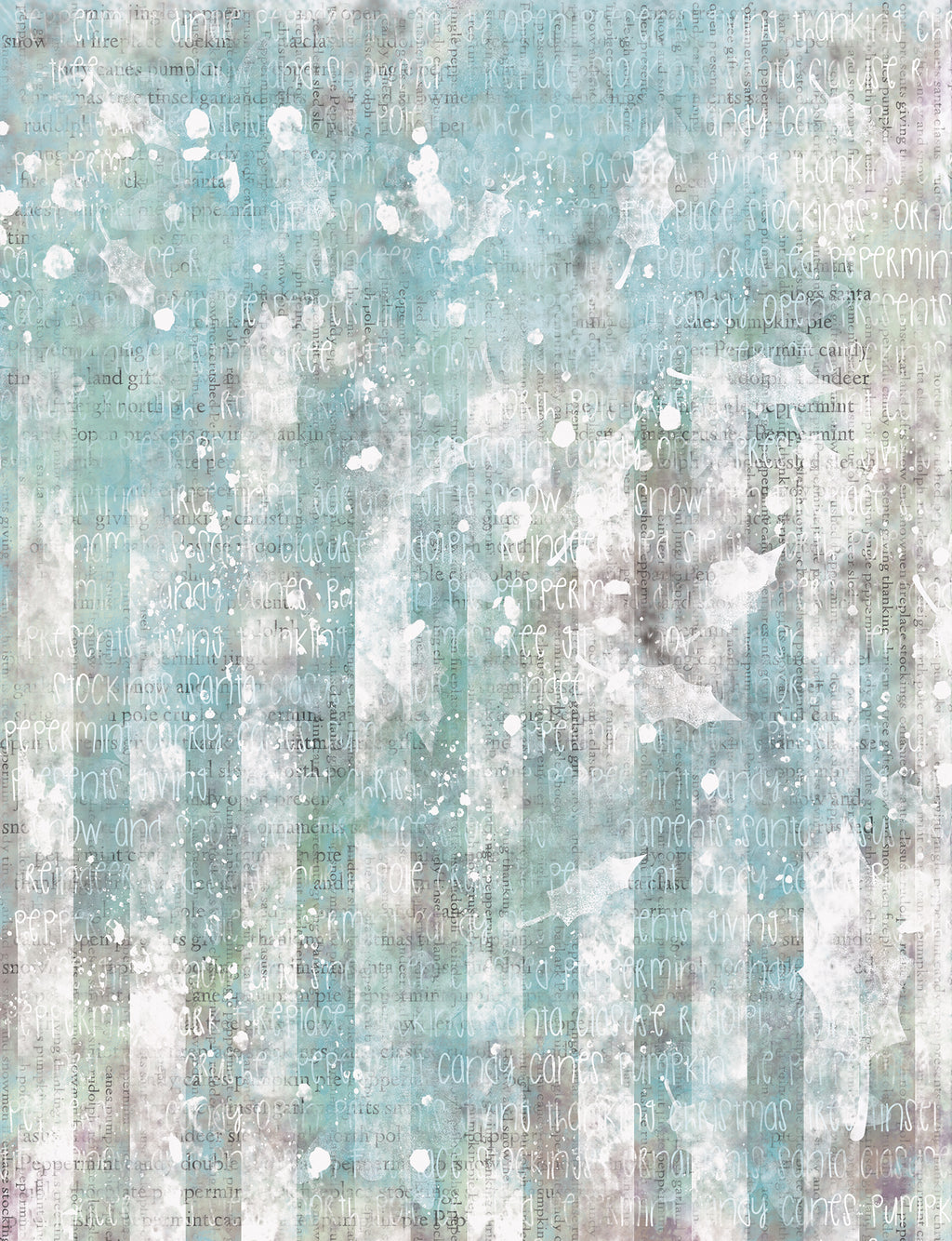 Winter Peppermint Jingle Digital Art Pages, Card Making, Mixed Media Junk Journal (Digital Download)