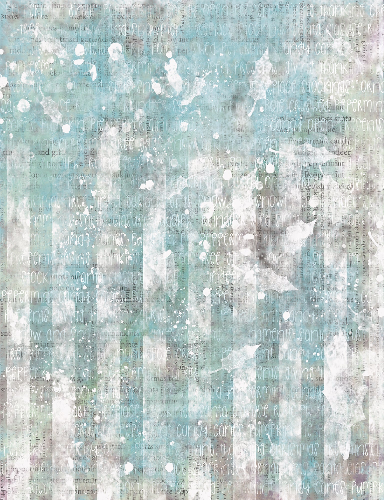 Winter Peppermint Jingle Digital Art Pages, Card Making, Mixed Media Junk Journal (Digital Download)