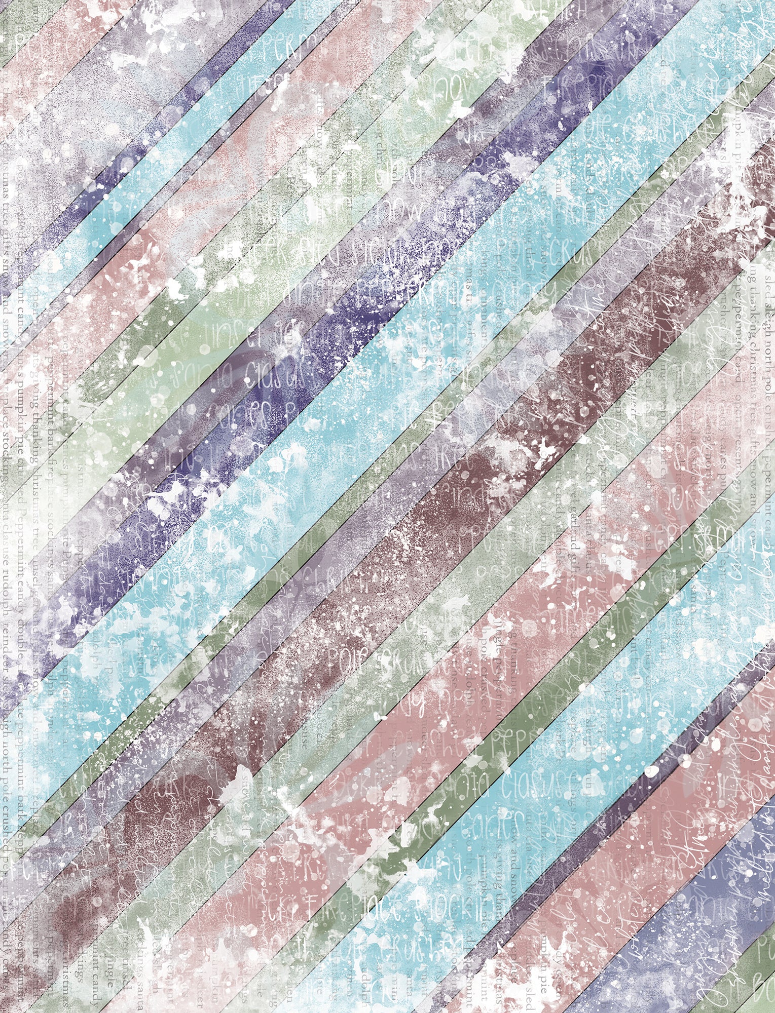 Winter Peppermint Jingle Digital Art Pages, Card Making, Mixed Media Junk Journal (Digital Download)
