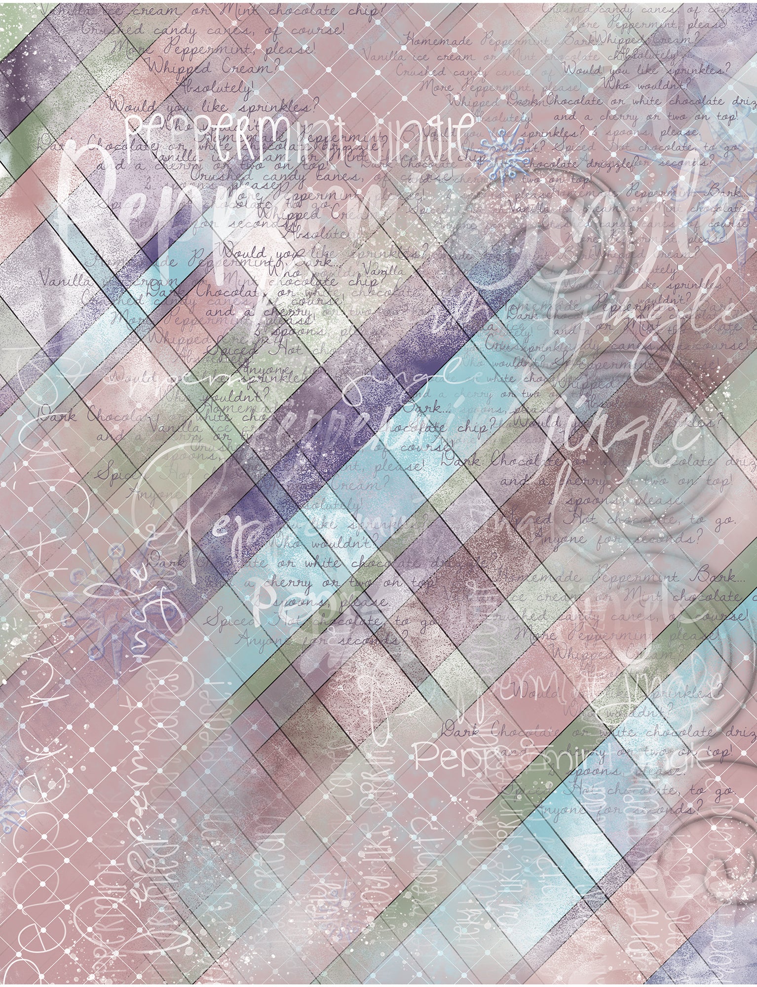 Winter Peppermint Jingle Digital Art Pages, Card Making, Mixed Media Junk Journal (Digital Download)