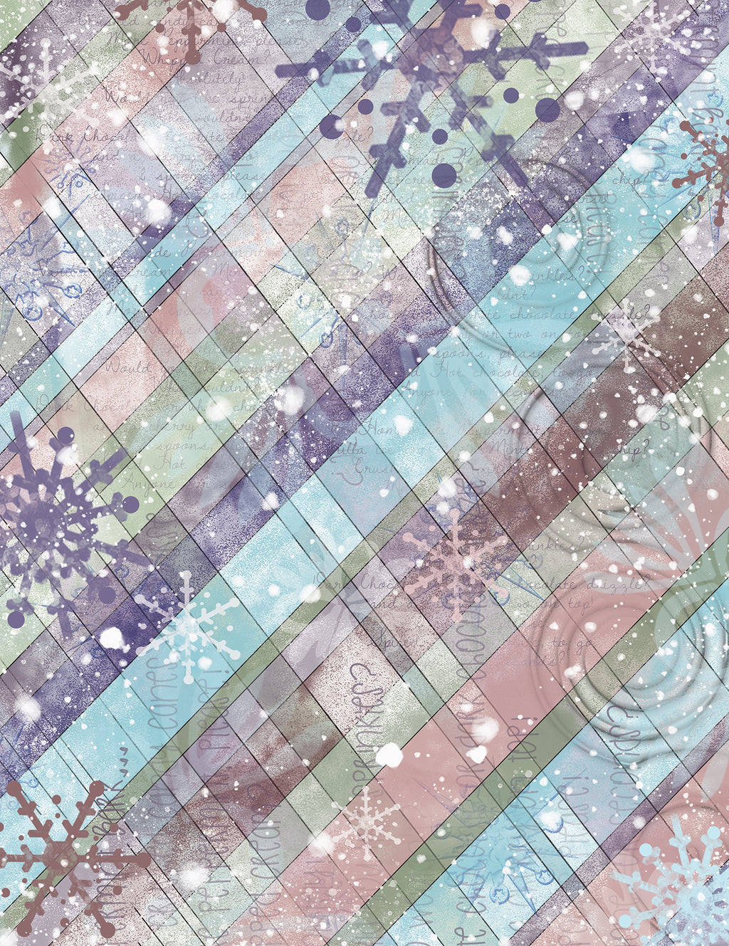 Winter Peppermint Jingle Digital Art Pages, Card Making, Mixed Media Junk Journal (Digital Download)