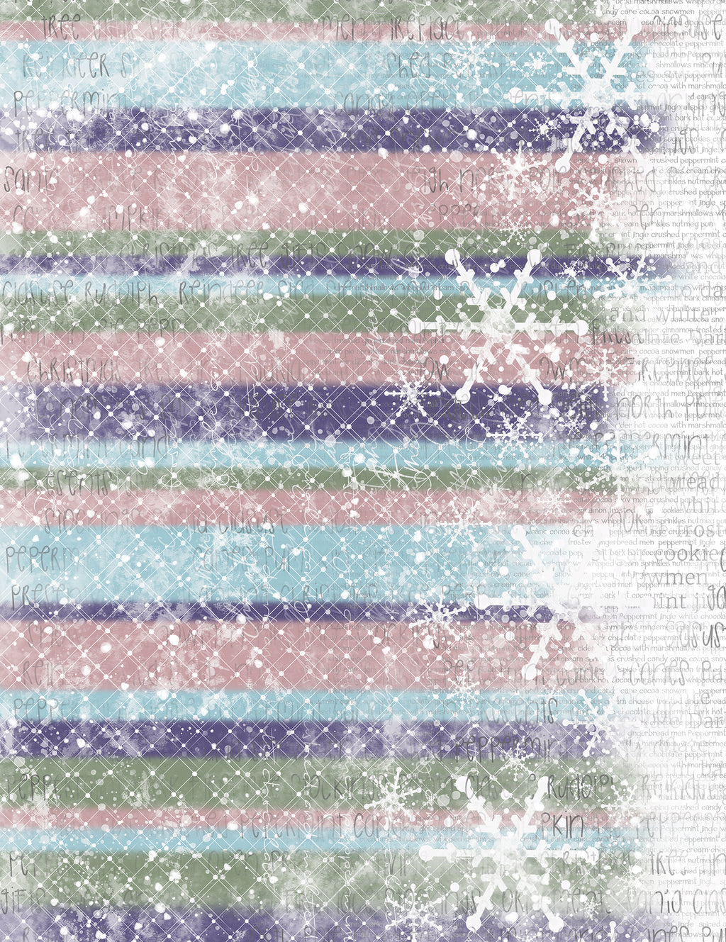 Winter Peppermint Jingle Digital Art Pages, Card Making, Mixed Media Junk Journal (Digital Download)