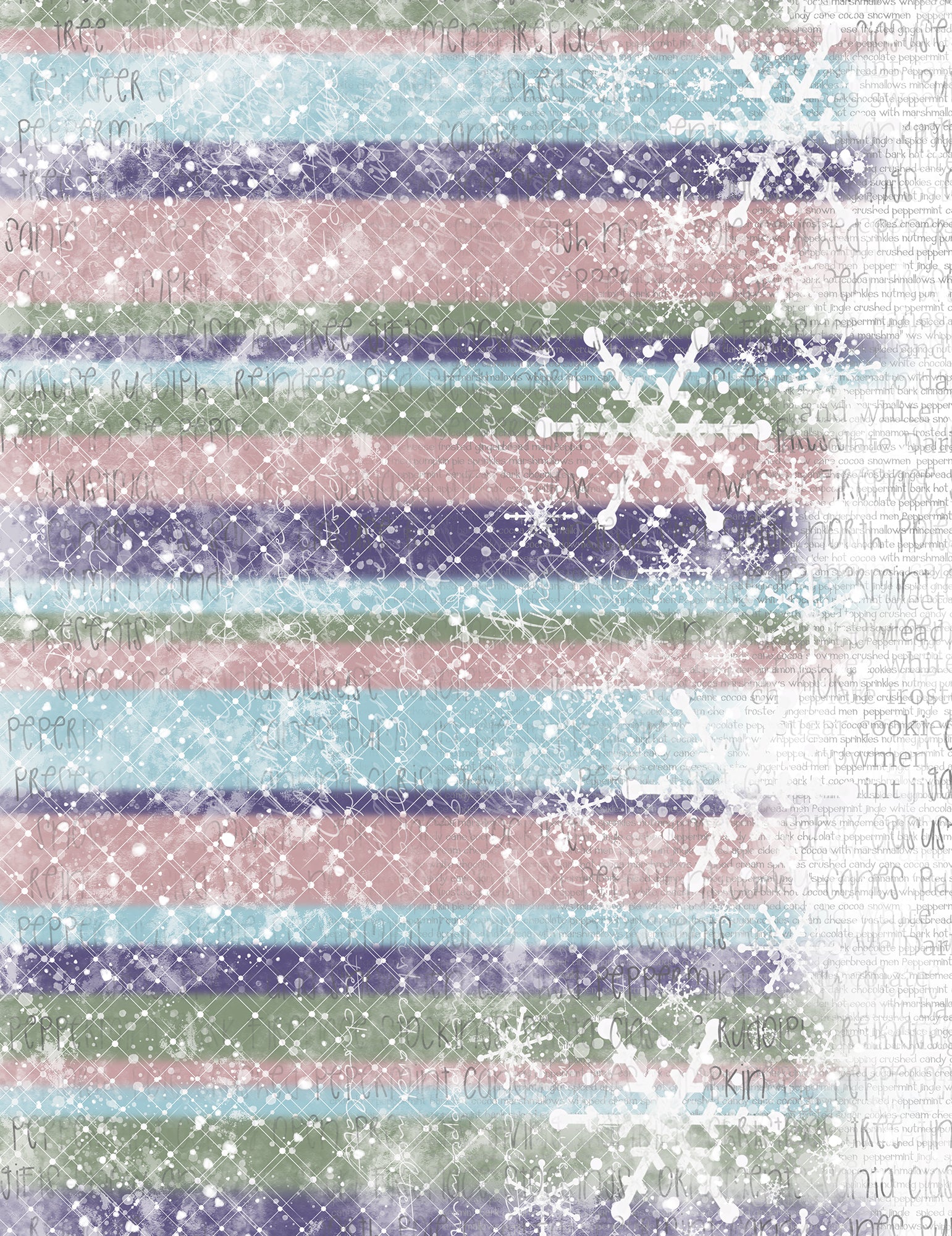 Winter Peppermint Jingle Digital Art Pages, Card Making, Mixed Media Junk Journal (Digital Download)