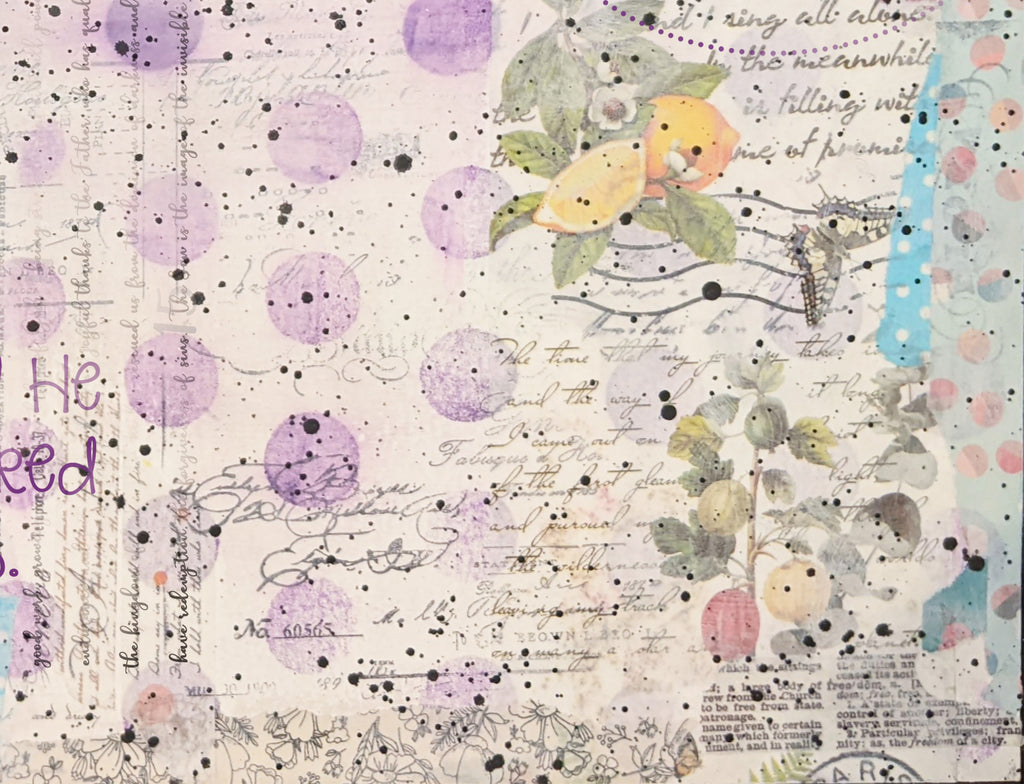 Pastel Dots with Scripture Rice Paper: Grunge Art Journaling, Scripture Background,, Card Making, Scrapbook Paper (13x9.5)