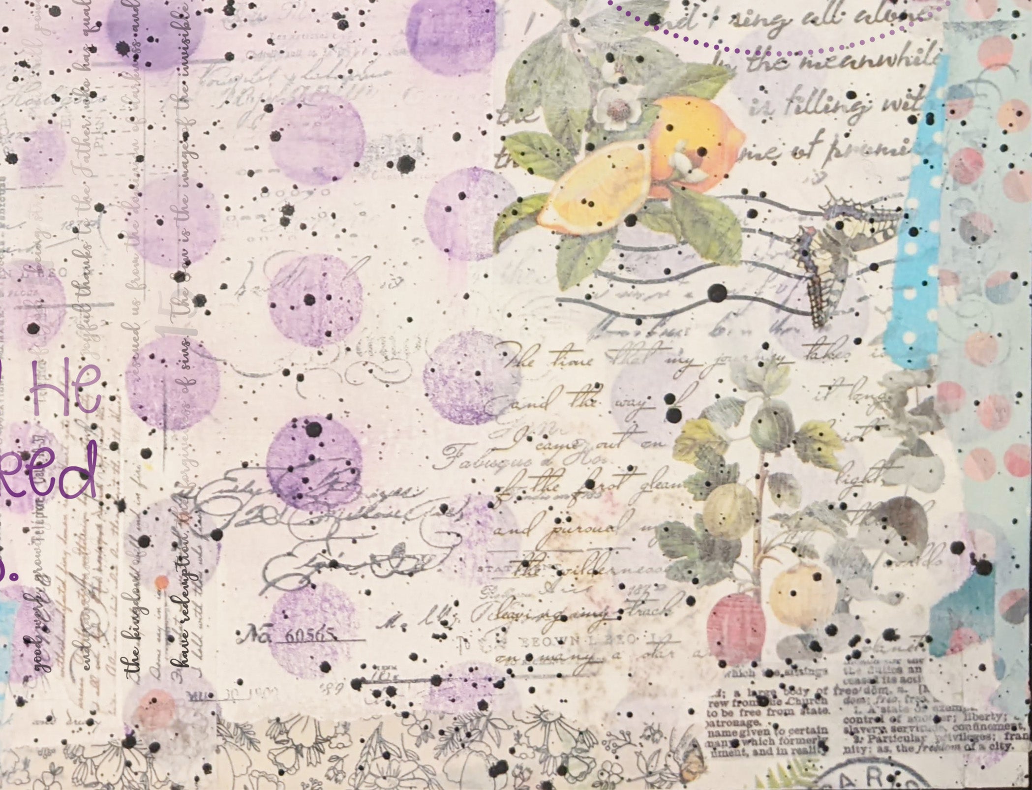 Pastel Dots with Scripture Rice Paper: Grunge Art Journaling, Scripture Background,, Card Making, Scrapbook Paper (13x9.5)