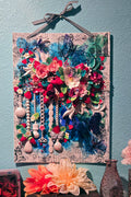 Strawberry Bramble's Pendulous Light Handmade Decor Mixed Media Wall Art: