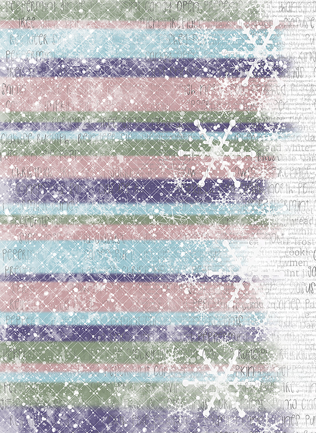 Peppermint Jingle Rice Paper Set of 10, Christmas Art Journaling and Mixed Media Paper