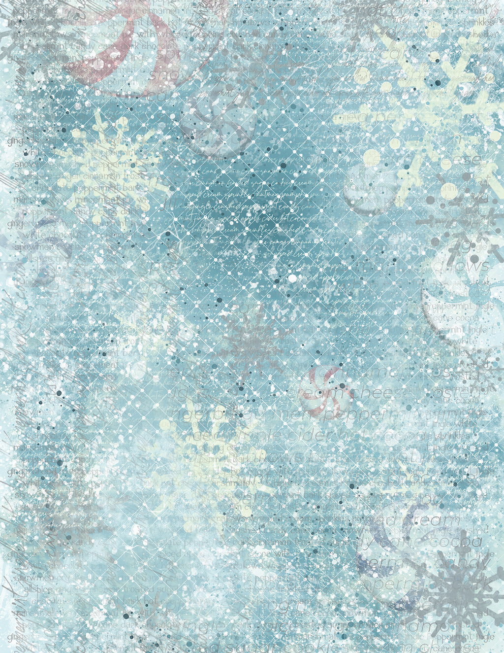 Winter Peppermint Jingle Digital Art Pages, Card Making, Mixed Media Junk Journal (Digital Download)