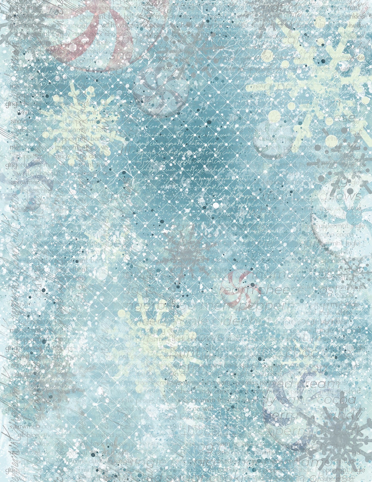 Winter Peppermint Jingle Digital Art Pages, Card Making, Mixed Media Junk Journal (Digital Download)