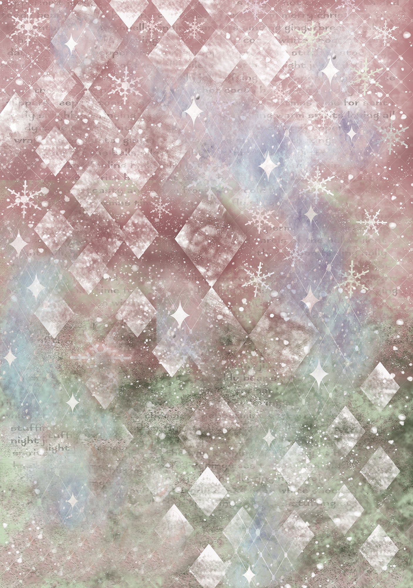 Peppermint Jingle Rice Paper Individual ROLLED Sheets, Christmas Art Journaling and Mixed Media Paper