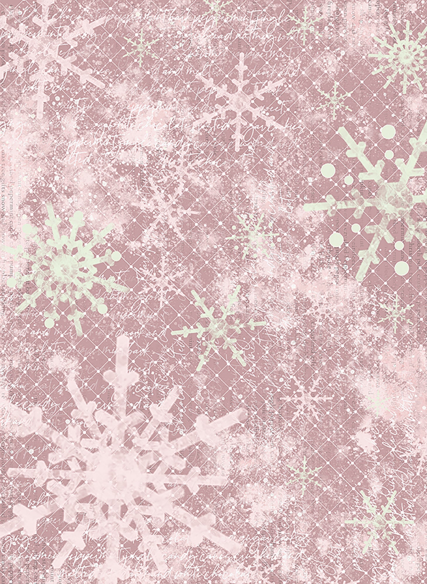 Peppermint Jingle Rice Paper Individual ROLLED Sheets, Christmas Art Journaling and Mixed Media Paper