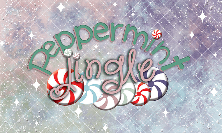 Peppermint Jingle Rice Paper Set of 10, Christmas Art Journaling and Mixed Media Paper