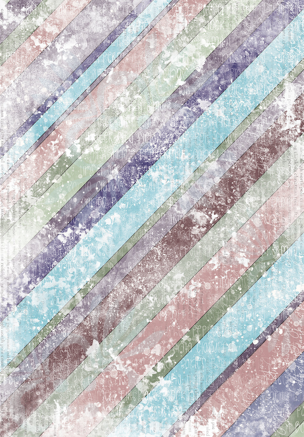Peppermint Jingle Rice Paper Set of 10, Christmas Art Journaling and Mixed Media Paper