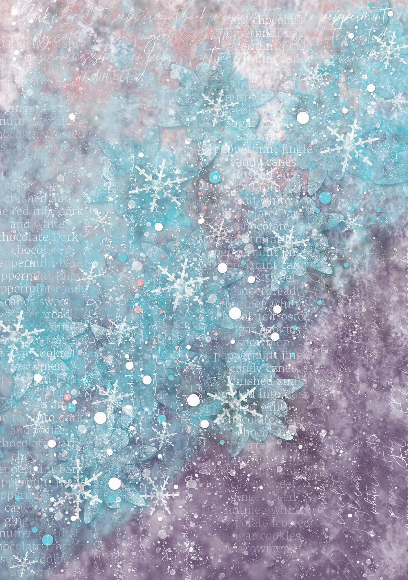 Peppermint Jingle Rice Paper Set of 10, Christmas Art Journaling and Mixed Media Paper
