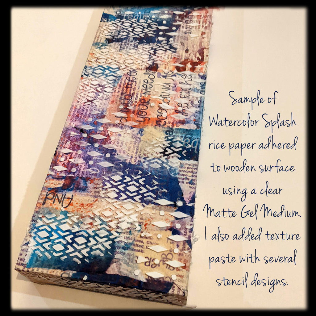 InkBlot Grunge3 Rice Paper: Distress Art Journaling, Scripture Background,, Card Making, Scrapbook Paper (13x9.5)