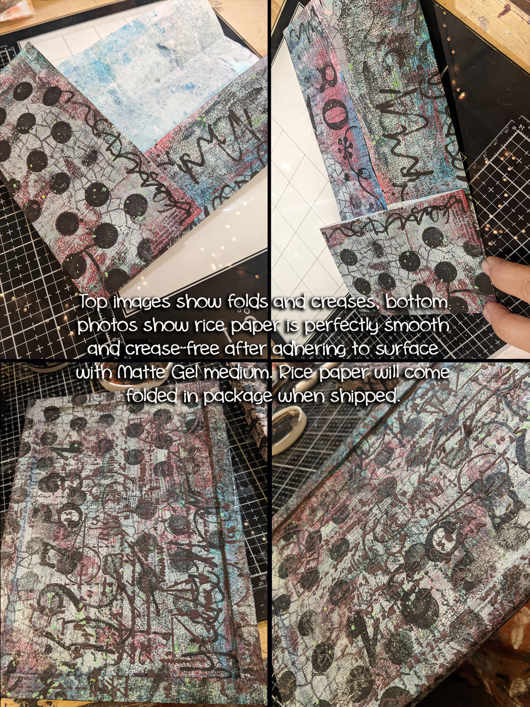 Peppermint Jingle Rice Paper Set of 10, Christmas Art Journaling and Mixed Media Paper