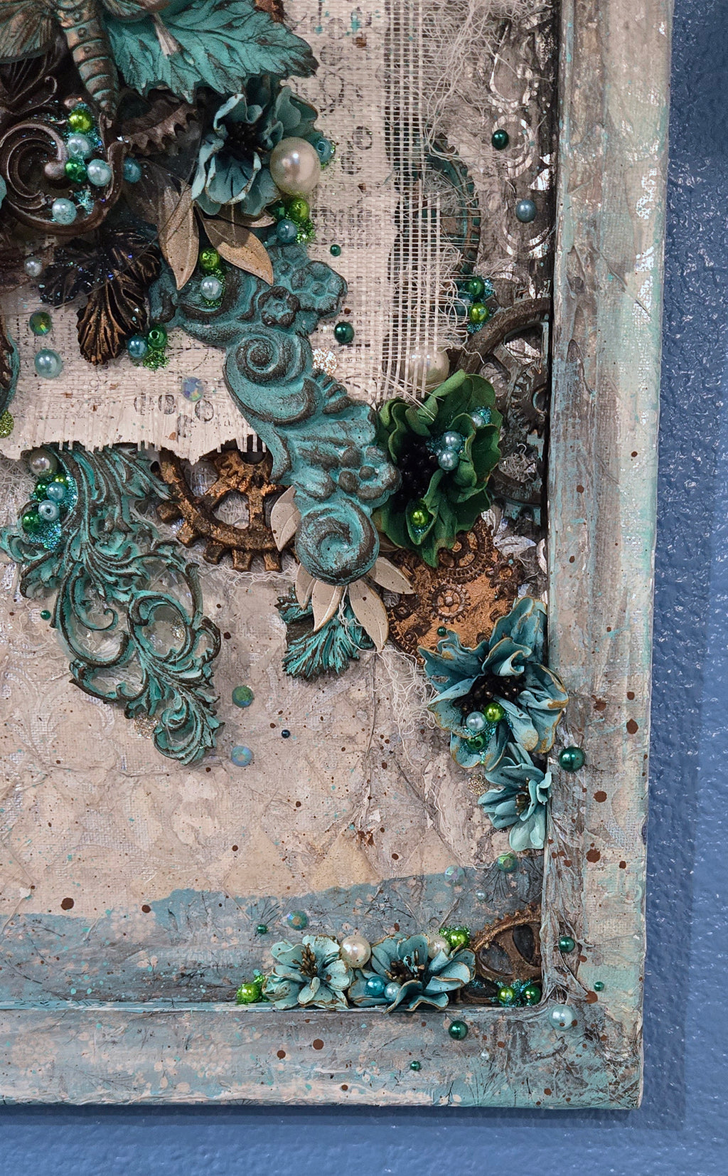 The Patina Paradise 16x24" Canvas Frame Steampunk Wall Art