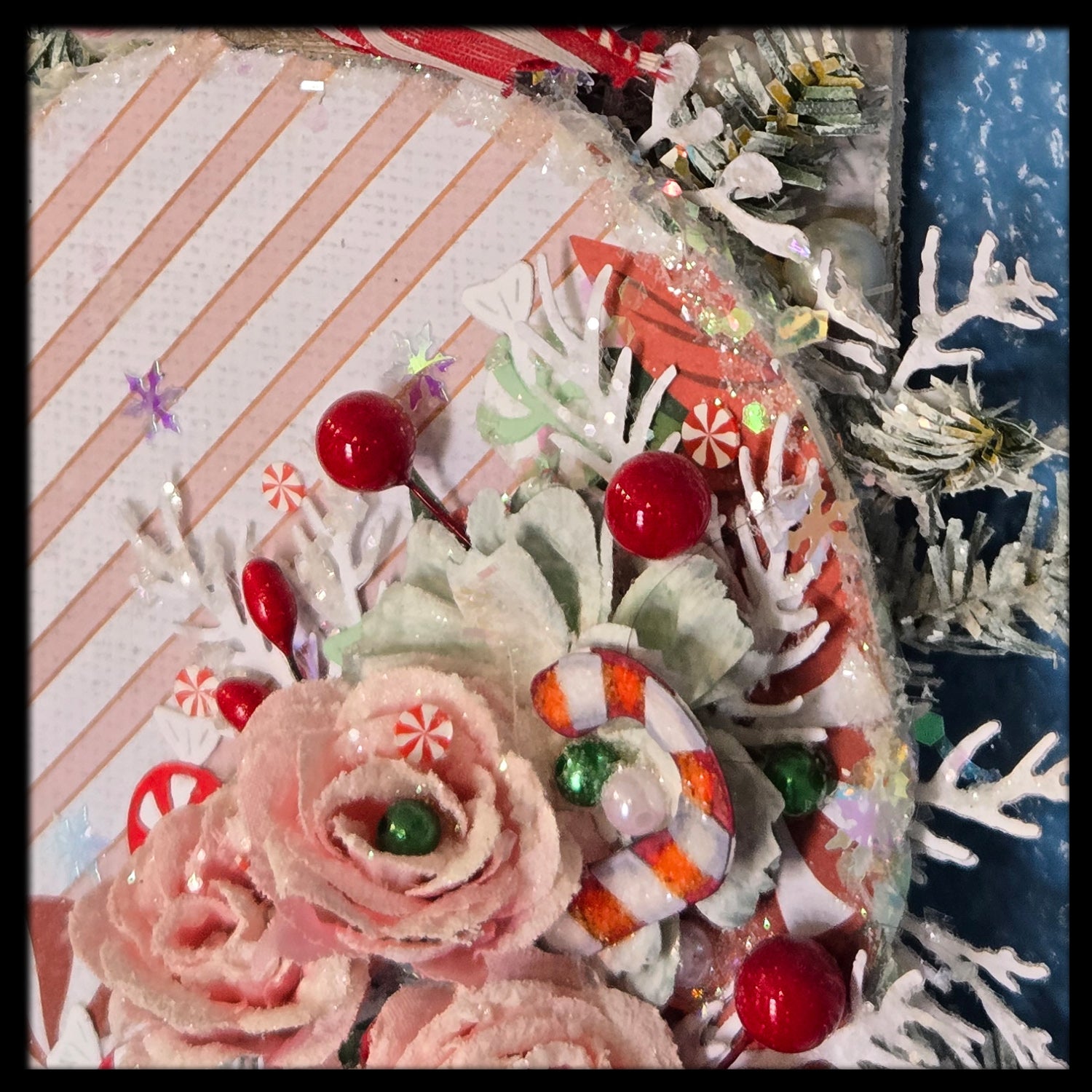 Mini Rose Bouquet from the Sugar-Coated Holiday Suite Mini Mixed Media Art Piece