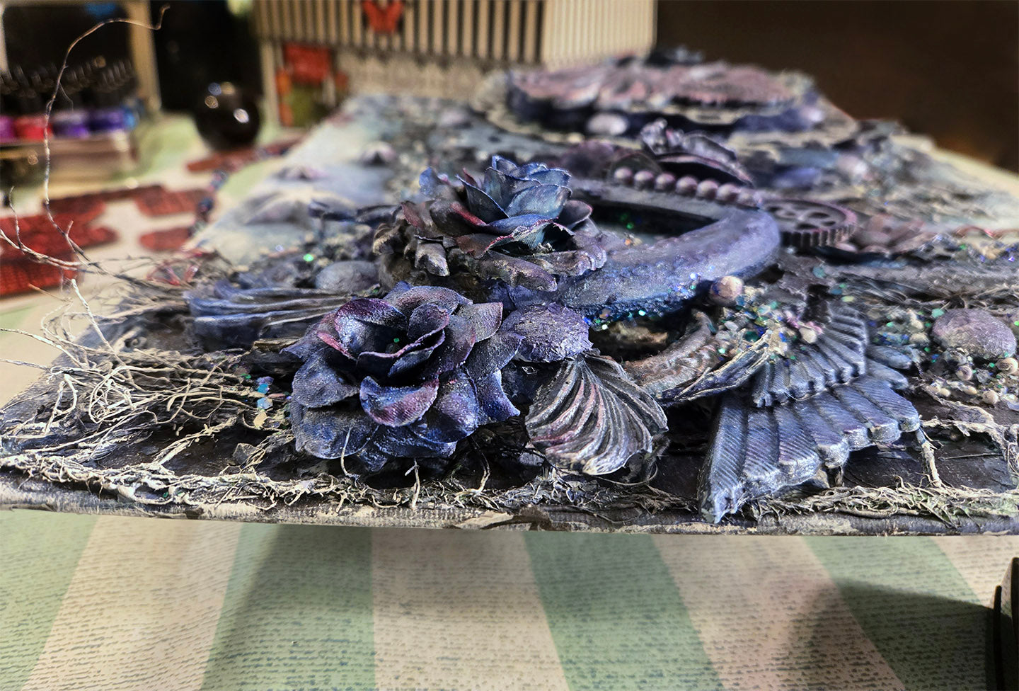 A Dragon From the Stars 16"x12" Hard Canvas Panel Mixed Media Wall Art