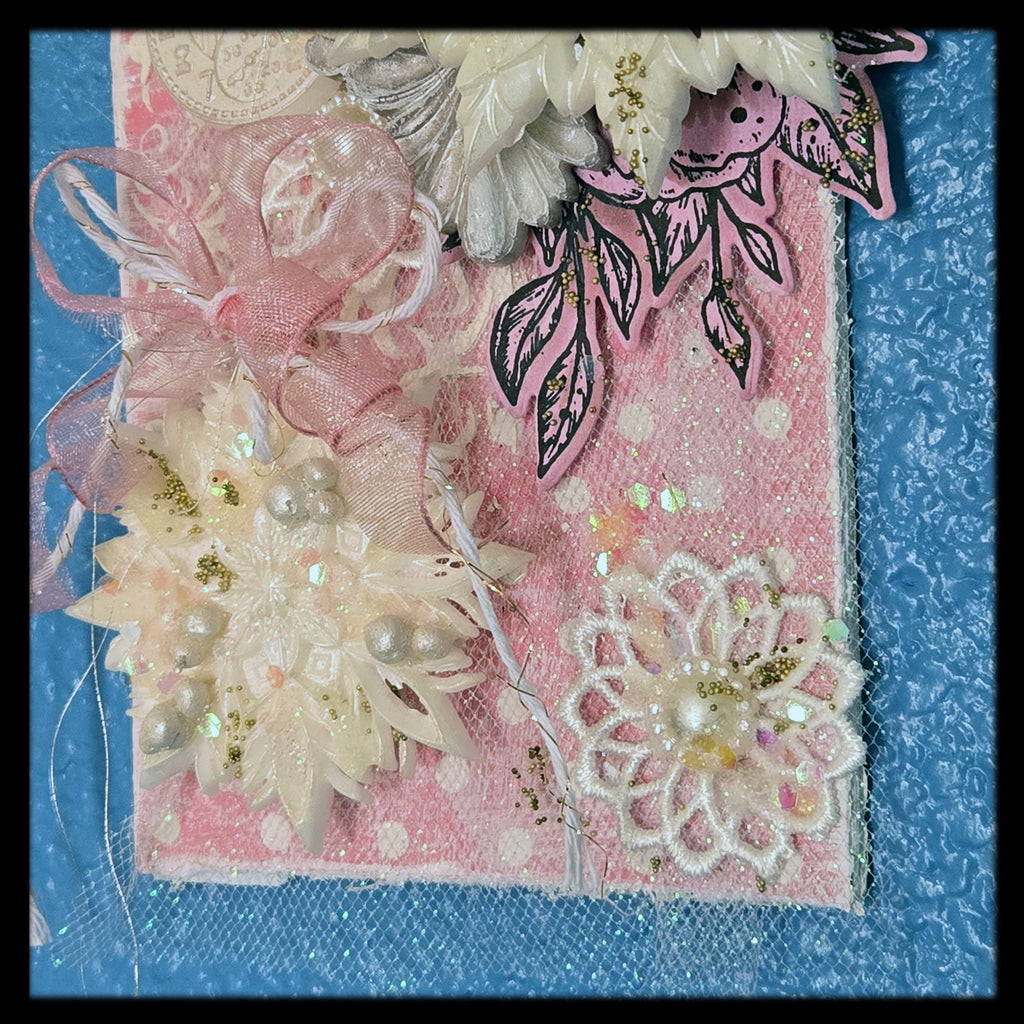 Glistening Snowflakes from the Sugar-Coated Holiday Suite Mini Mixed Media Art Piece