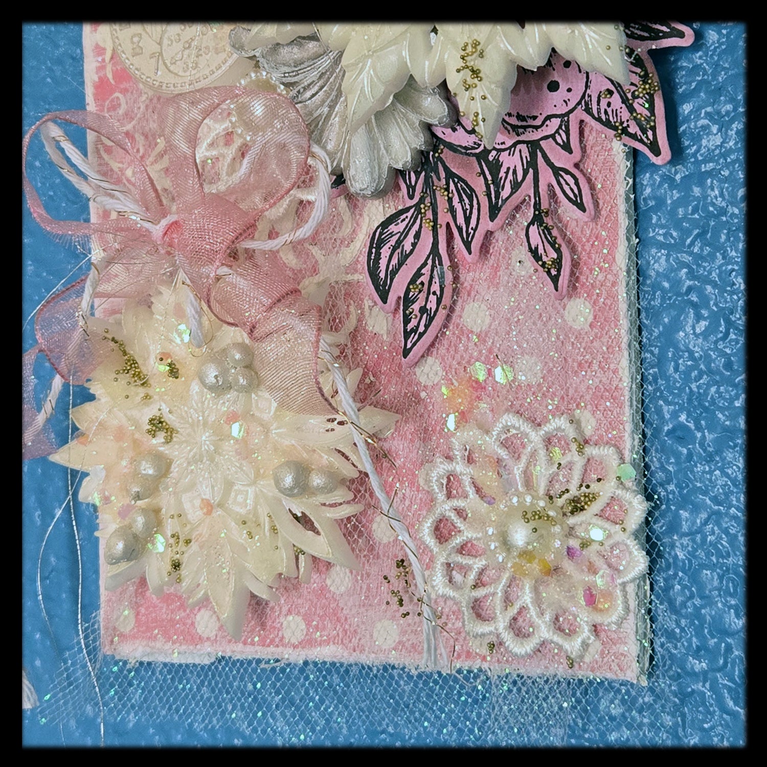 Glistening Snowflakes from the Sugar-Coated Holiday Suite Mini Mixed Media Art Piece