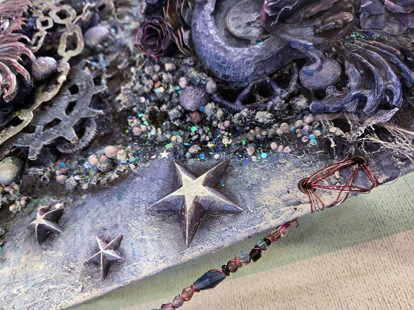 A Dragon From the Stars 16"x12" Hard Canvas Panel Mixed Media Wall Art