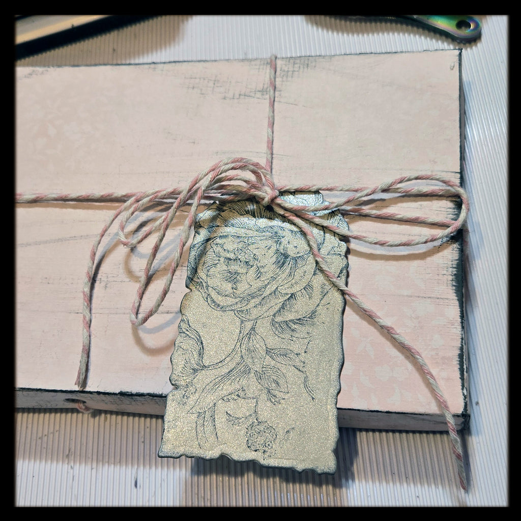 Shabby Chic "Hello" Greeting Card, Mixed Media