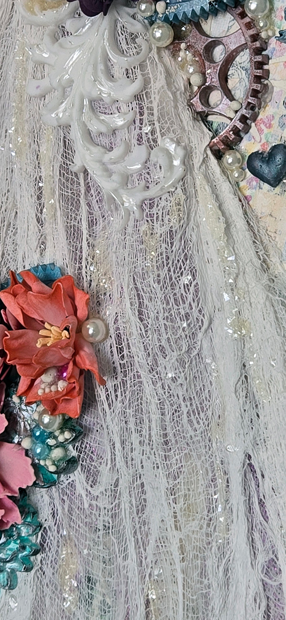 The White Dress Handmade Mixed Media Steampunk Wall Art
