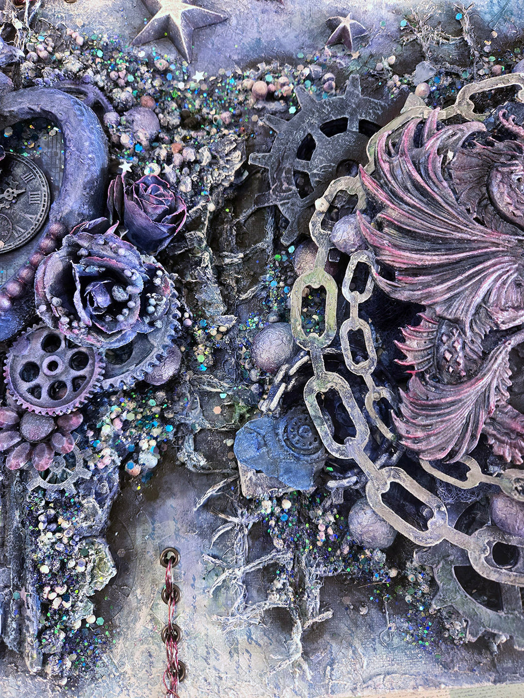 A Dragon From the Stars 16"x12" Hard Canvas Panel Mixed Media Wall Art