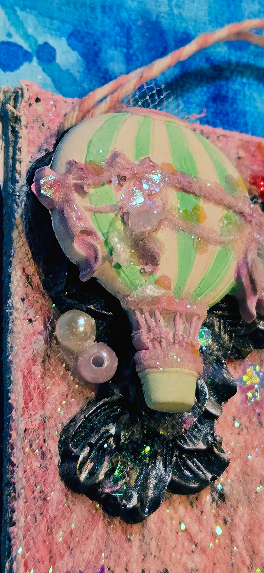 Sweet Balloon Rides from the Sugar-Coated Holiday Suite Mini Mixed Media Art Piece