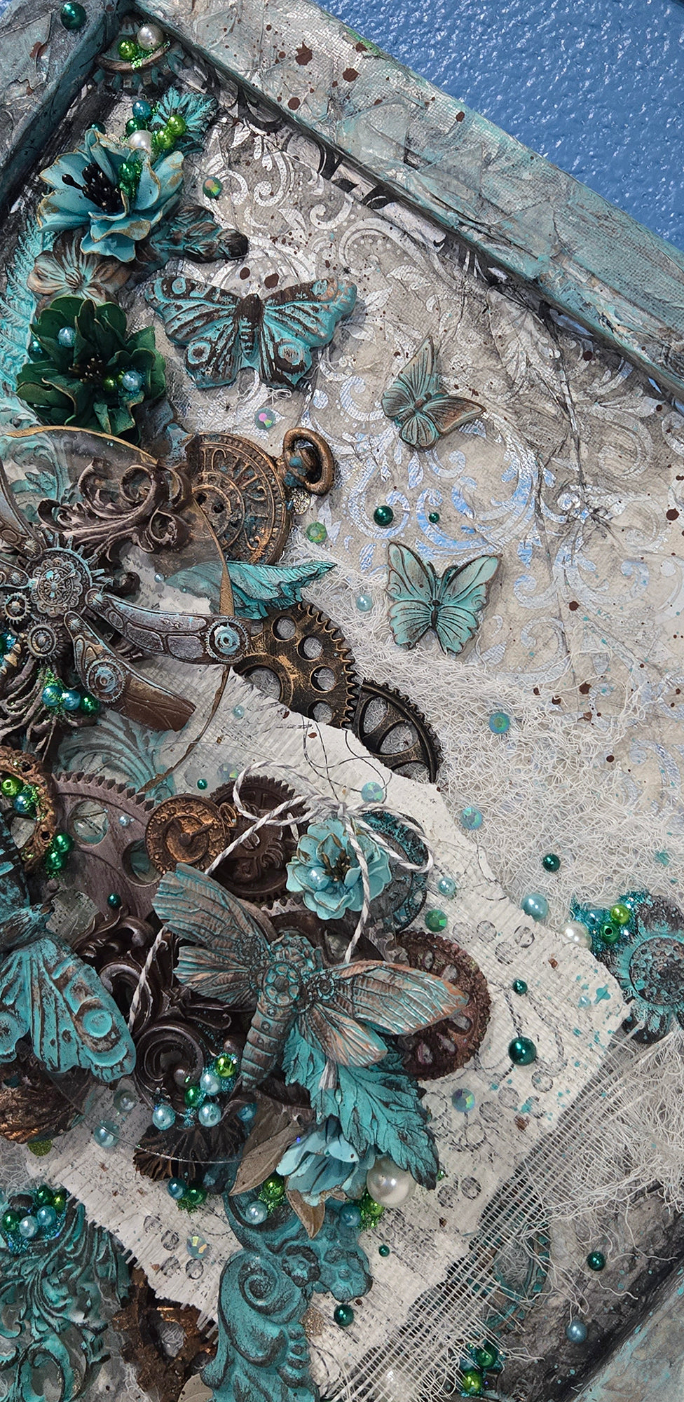 The Patina Paradise 16x24" Canvas Frame Steampunk Wall Art