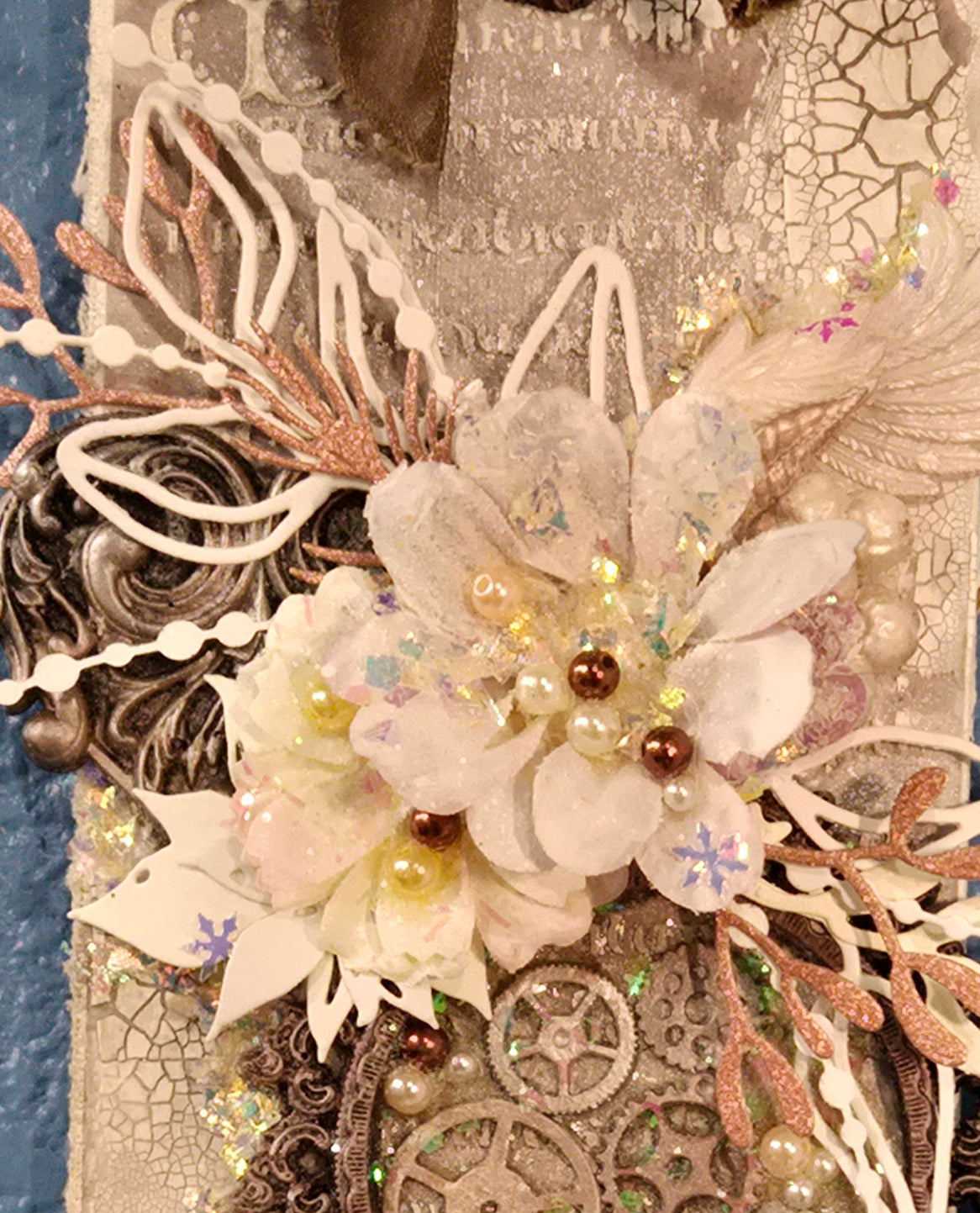 Alabaster Wings from the Sugar-Coated Holiday Suite Mini Mixed Media Art Piece