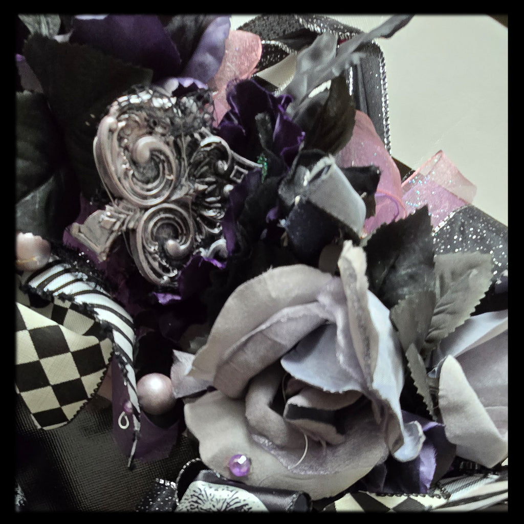 Sweet Gothic Mixed Media Wreath, Fall or Halloween Decor