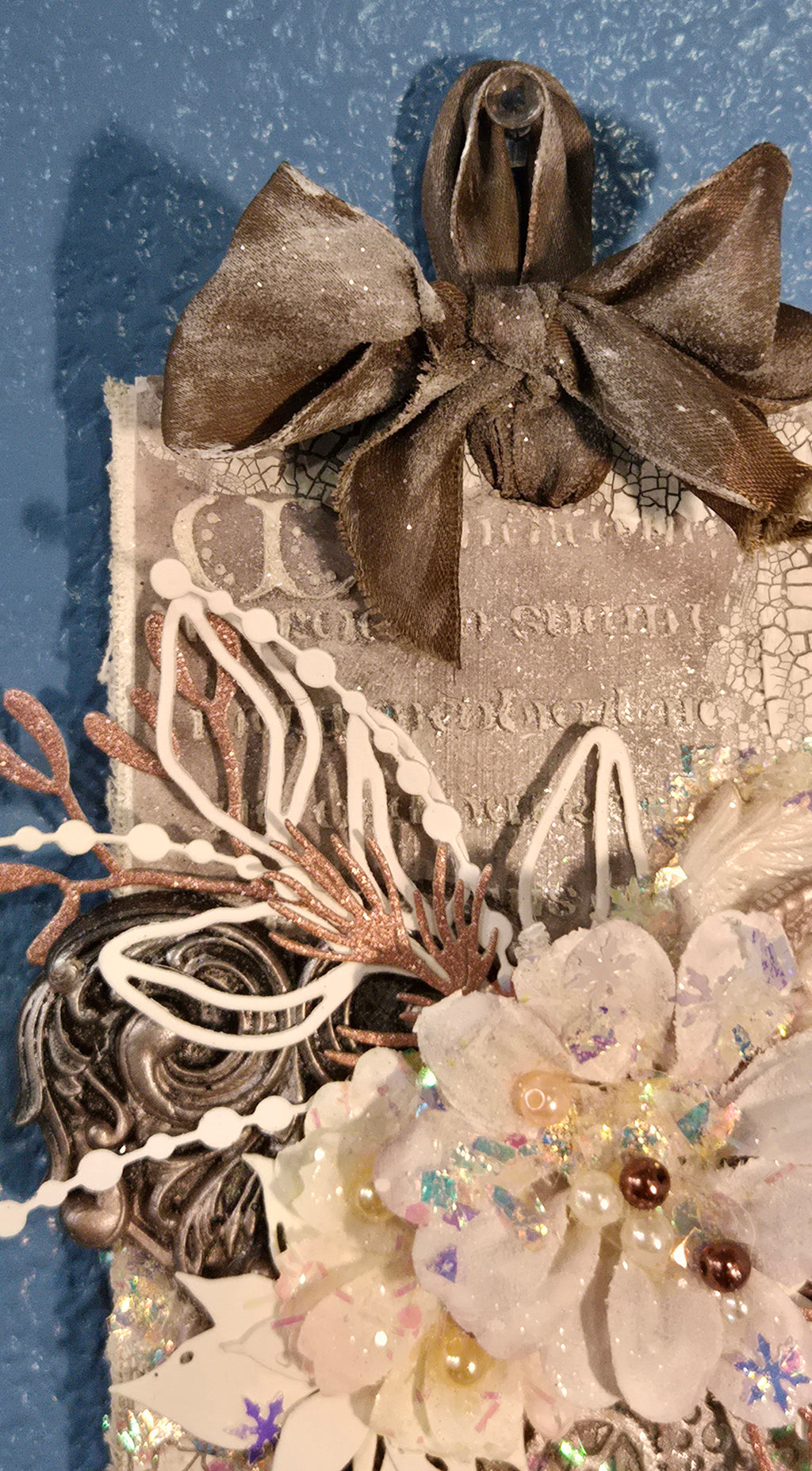 Alabaster Wings from the Sugar-Coated Holiday Suite Mini Mixed Media Art Piece