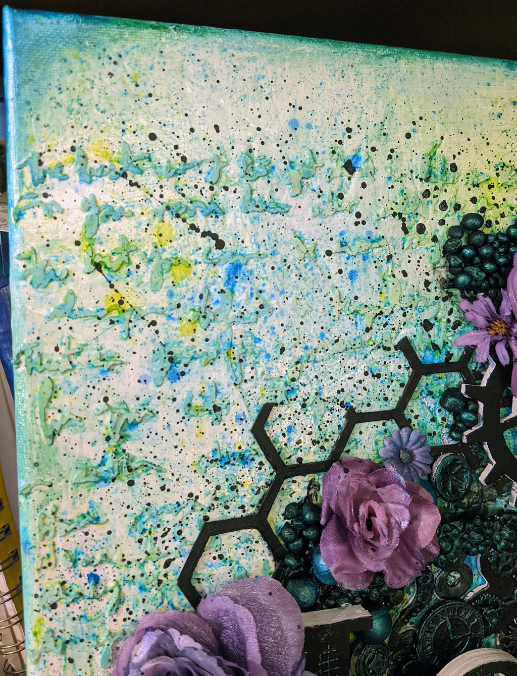 Steampunk Love & Purple Roses Mixed Media Gallery Canvas Wall Art