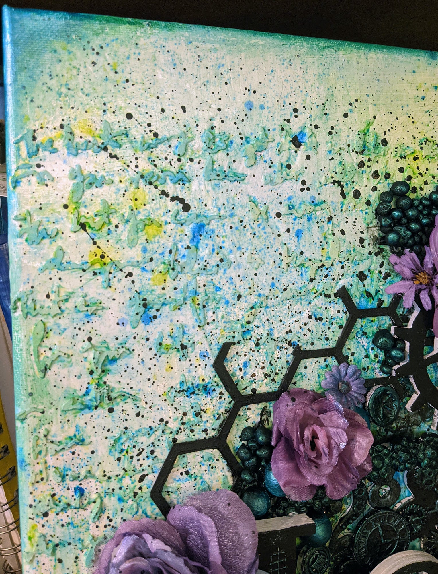 Steampunk Love & Purple Roses Mixed Media Gallery Canvas Wall Art