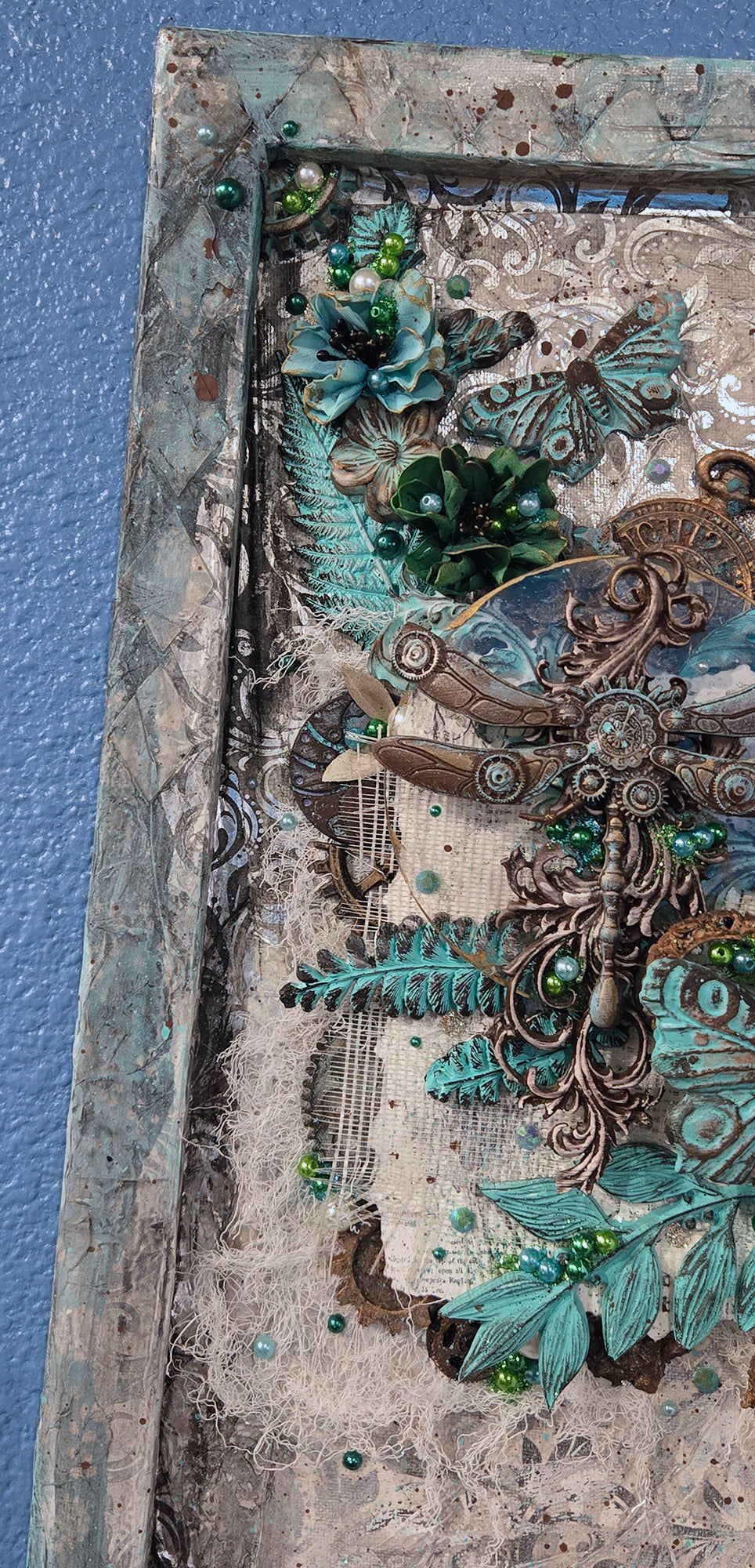The Patina Paradise 16x24" Canvas Frame Steampunk Wall Art