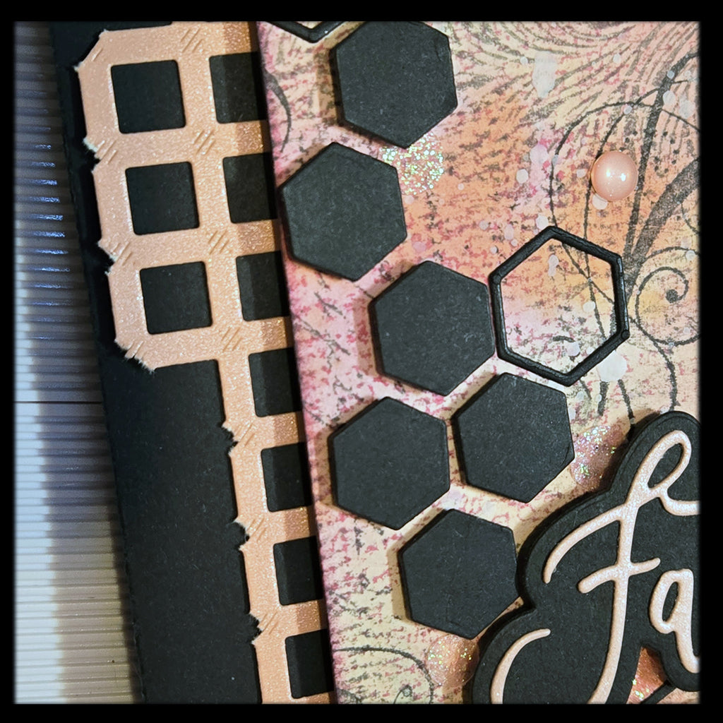 Faith Peach and Yellow Greeting Card, Mixed Media