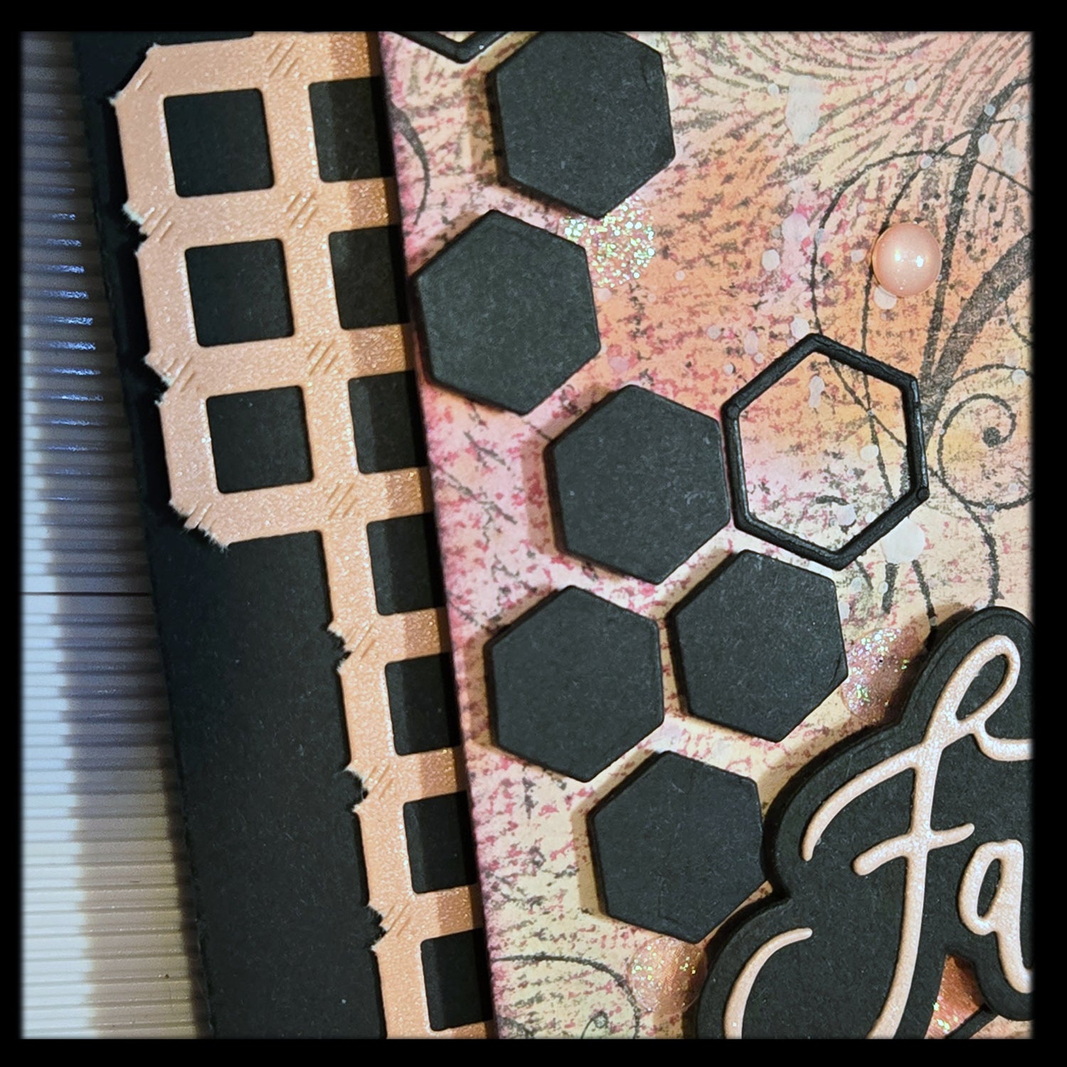 Faith Peach and Yellow Greeting Card, Mixed Media
