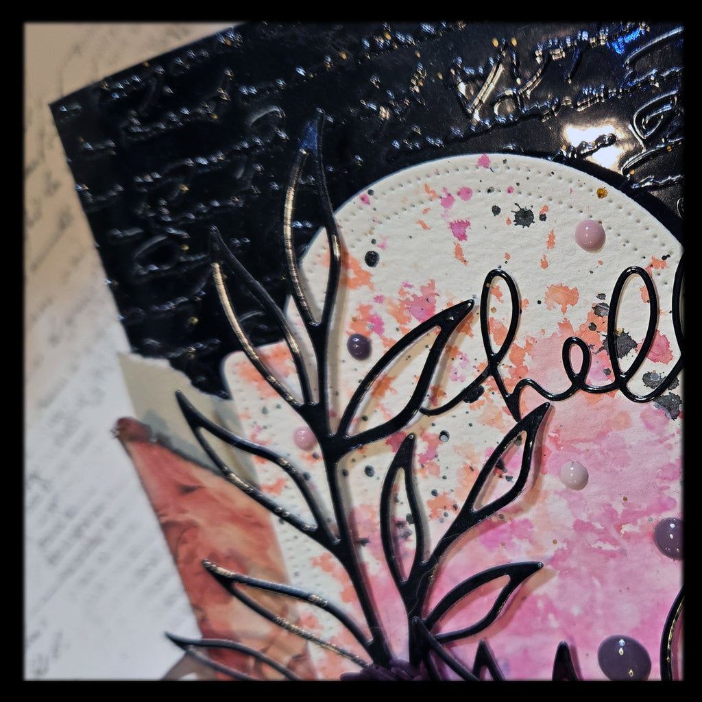 Shabby Chic "Hello" Greeting Card, Mixed Media